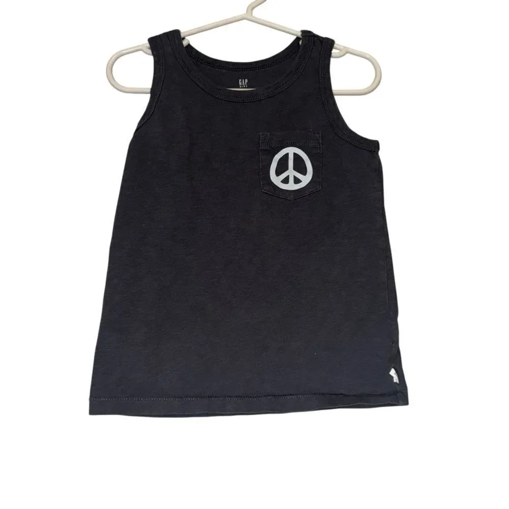 Kid's GAP Grey Peace Out Tank Top